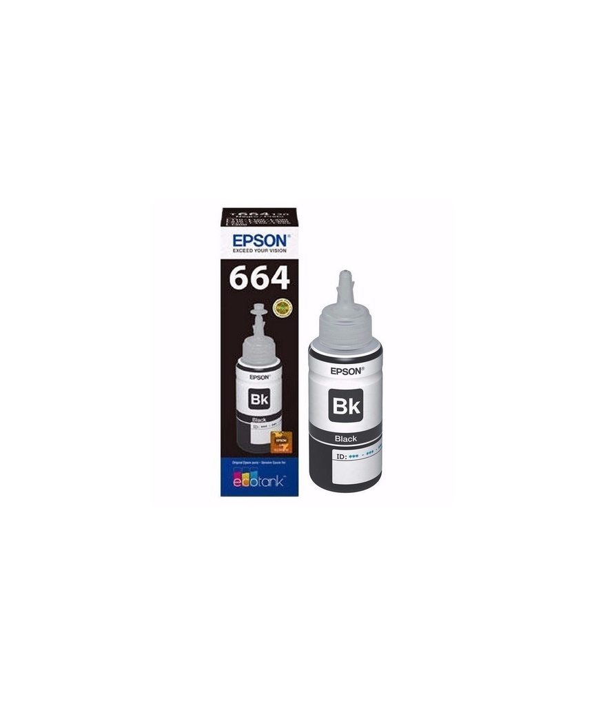 BOTELLA EPSON T664120 - BLACK IMPRESORA EPSON L200/210/350/355/555 (4.500 PAGINAS)