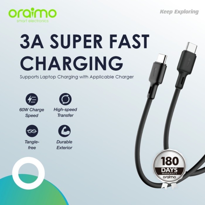 ORAIMO DATA CABLE OCD-154CC 3A 1.5 NEGRO TIPO C