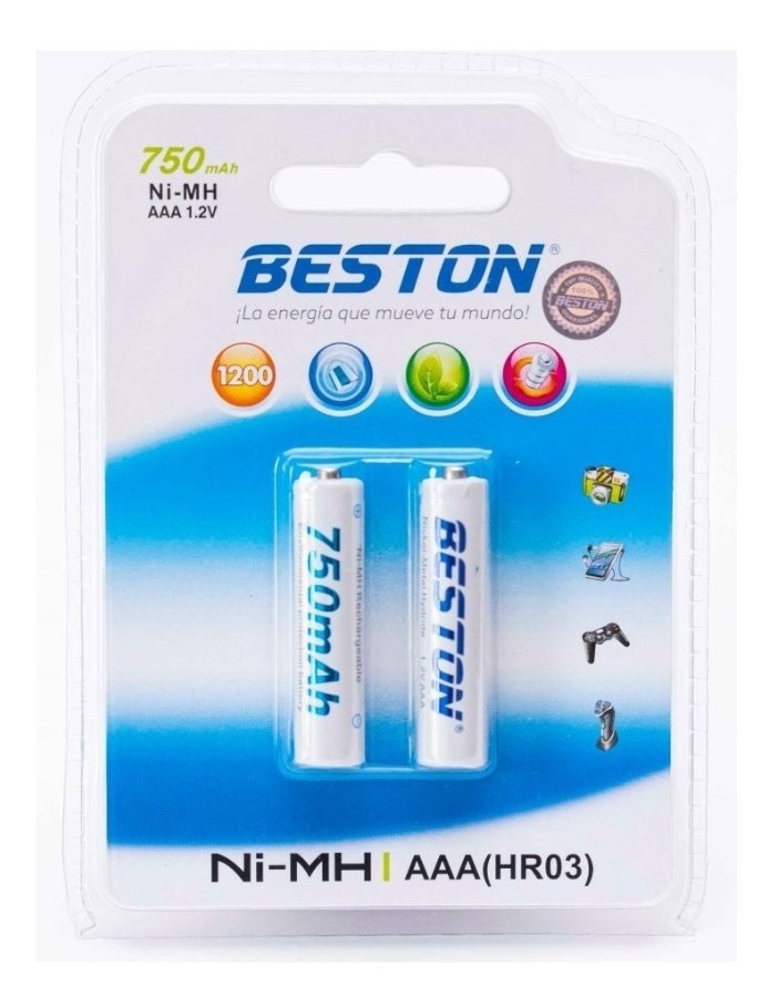 PILAS RECARGABLES MARCA BESTON AAA X2